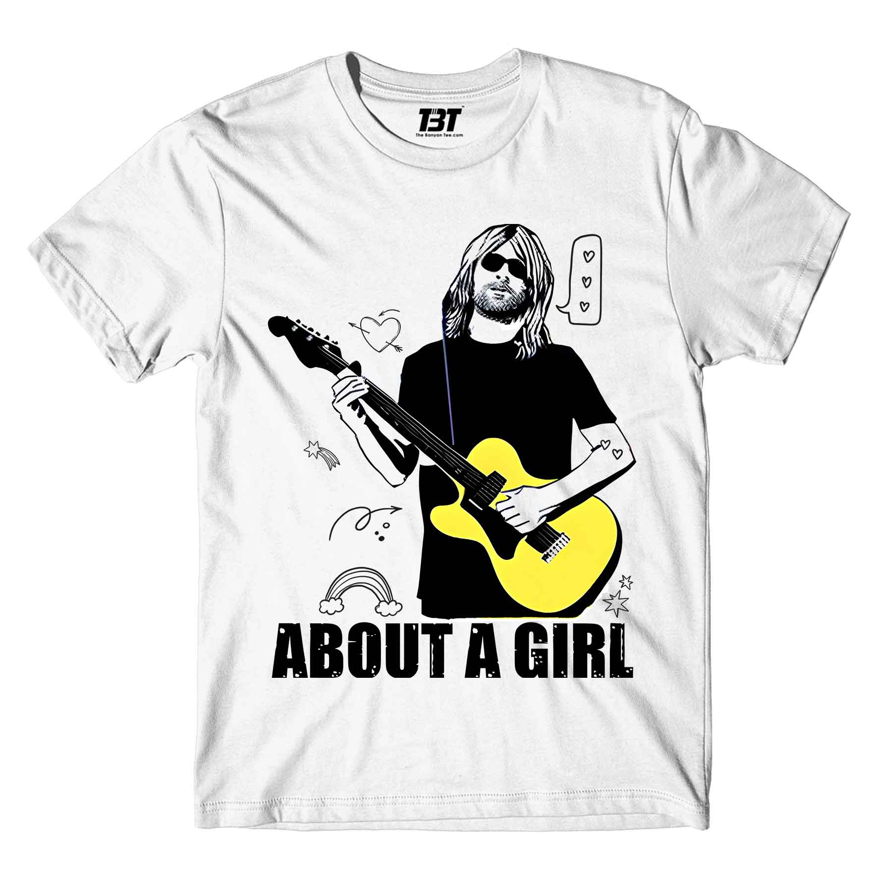 nirvana about a girl t-shirt music band buy online india the banyan tee tbt men women girls boys unisex white