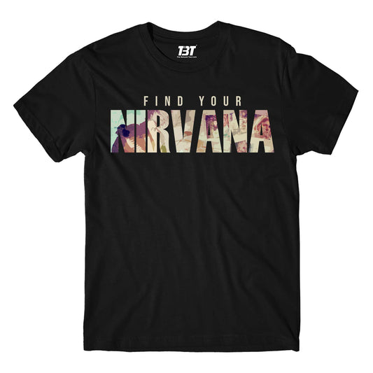 nirvana find your nirvana t-shirt music band buy online india the banyan tee tbt men women girls boys unisex black
