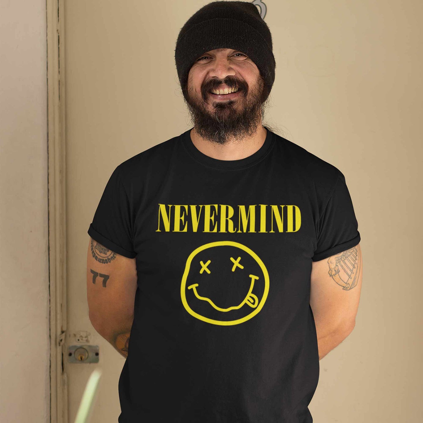 nirvana nevermind t-shirt music band buy online india the banyan tee tbt men women girls boys unisex black