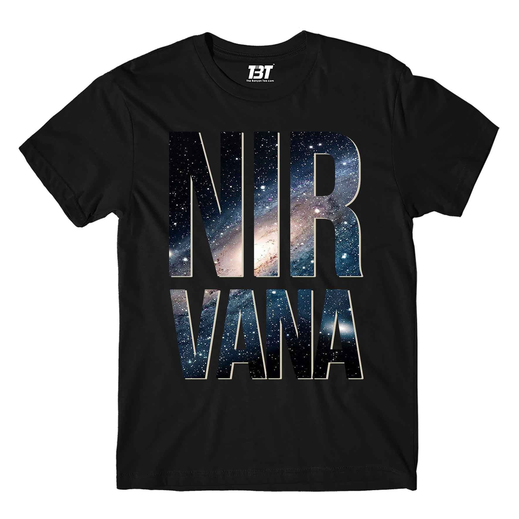 nirvana t-shirt music band buy online india the banyan tee tbt men women girls boys unisex black