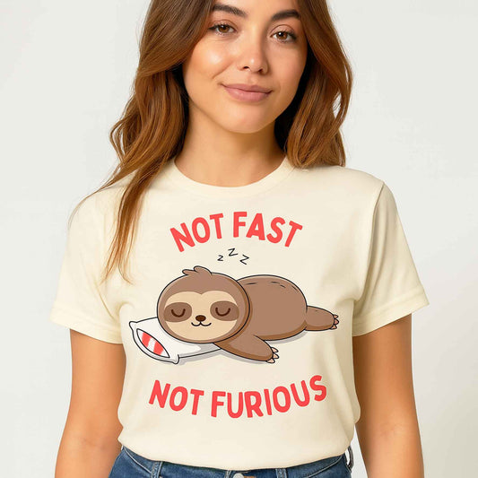 graphic not fast not furious t-shirt printed graphic stylish buy online india the banyan tee tbt men women girls boys unisex off white 
