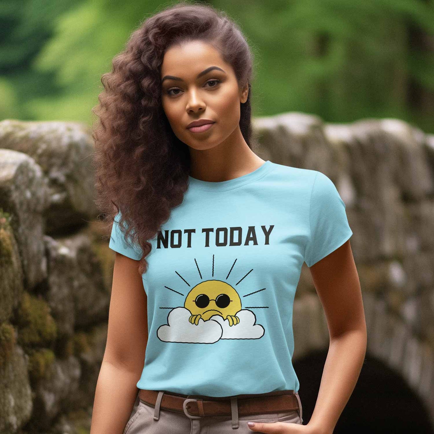 graphic not today t-shirt printed graphic stylish buy online india the banyan tee tbt men women girls boys unisex baby blue 