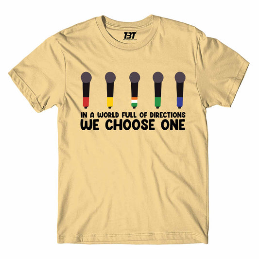 one direction we choose one t-shirt music band buy online india the banyan tee tbt men women girls boys unisex beige