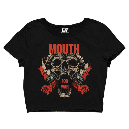 pantera mouth for war crop top music band buy online india the banyan tee tbt men women girls boys unisex black