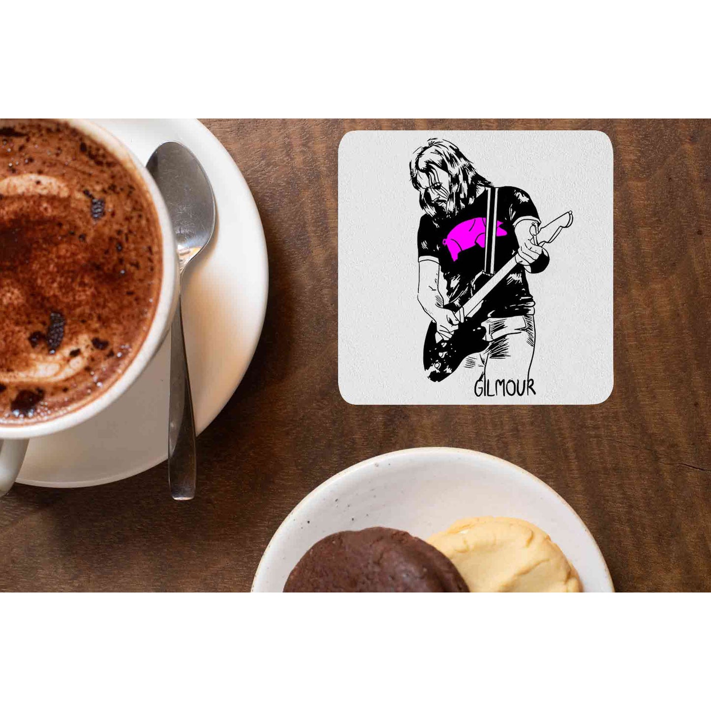 David Gilmour Pink Floyd Coaster Coasters The Banyan Tee TBT wooden online indian table set of 6