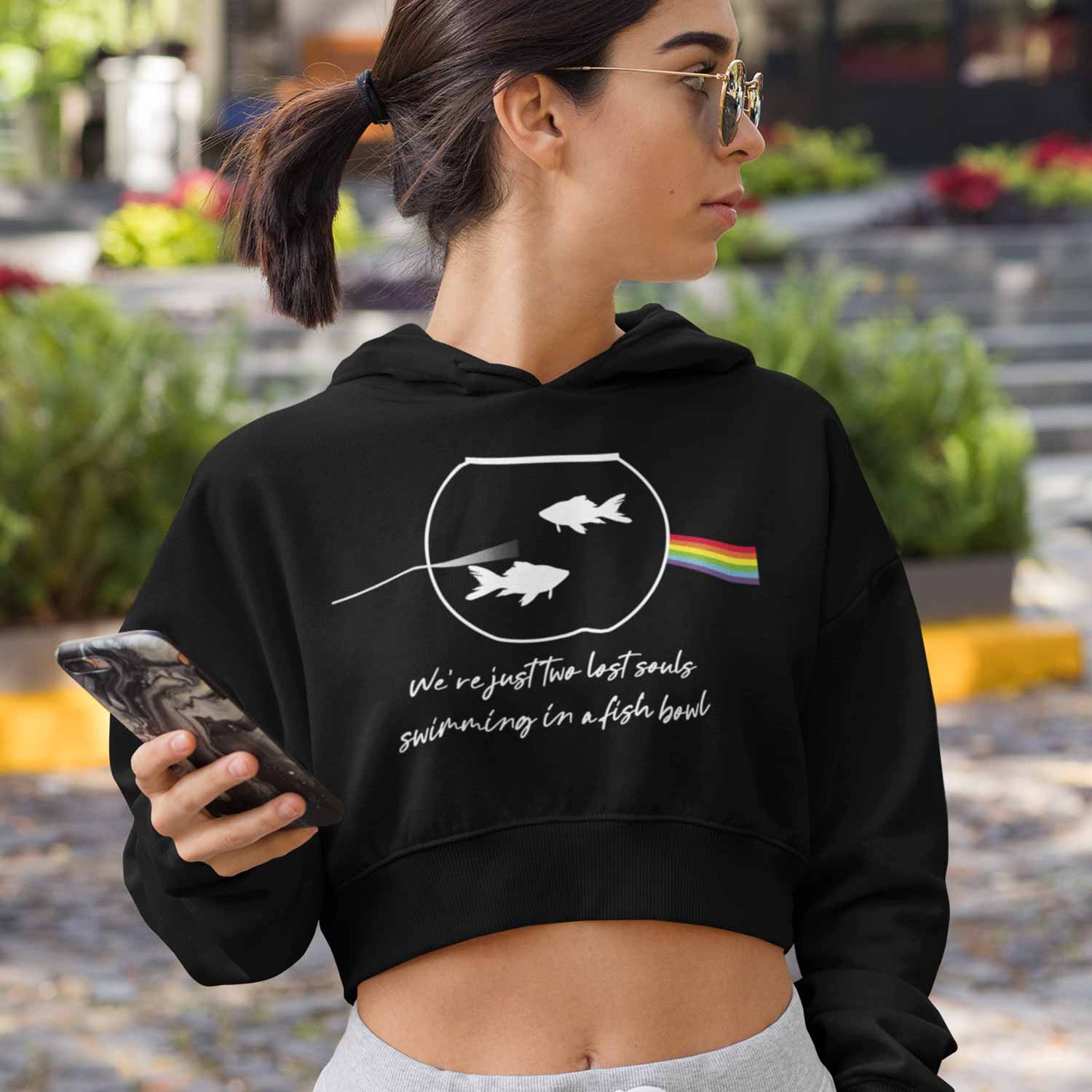 Pink Floyd Crop Hoodie - Wish You Were Here Crop Hooded Sweatshirt for Women The Banyan Tee TBT hoodie girls teenage cute bust cropped