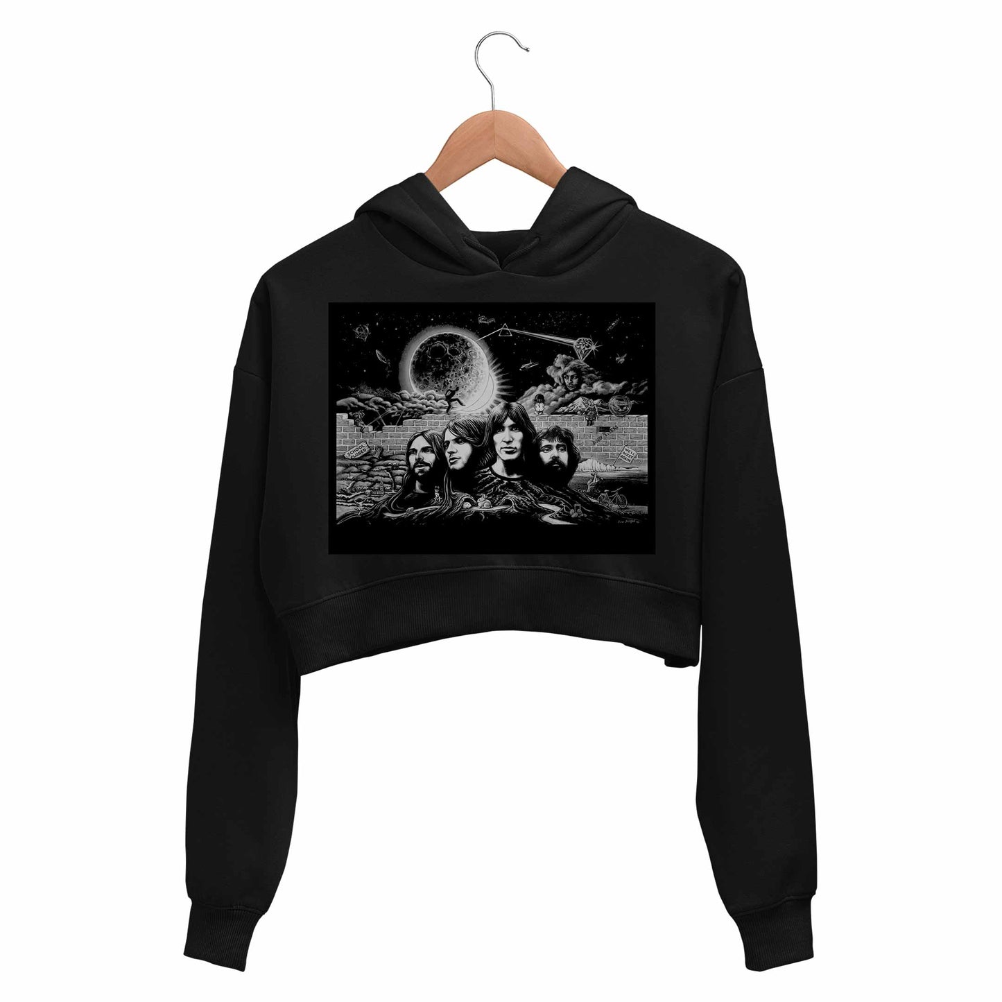 Pink Floyd Crop Hoodie Crop Hooded Sweatshirt for Women The Banyan Tee TBT hoodie girls teenage cute bust cropped