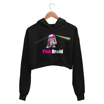 Pink Droid Pink Floyd Crop Hoodie - The Wall Crop Hooded Sweatshirt for Women The Banyan Tee TBT hoodie girls teenage cute bust cropped