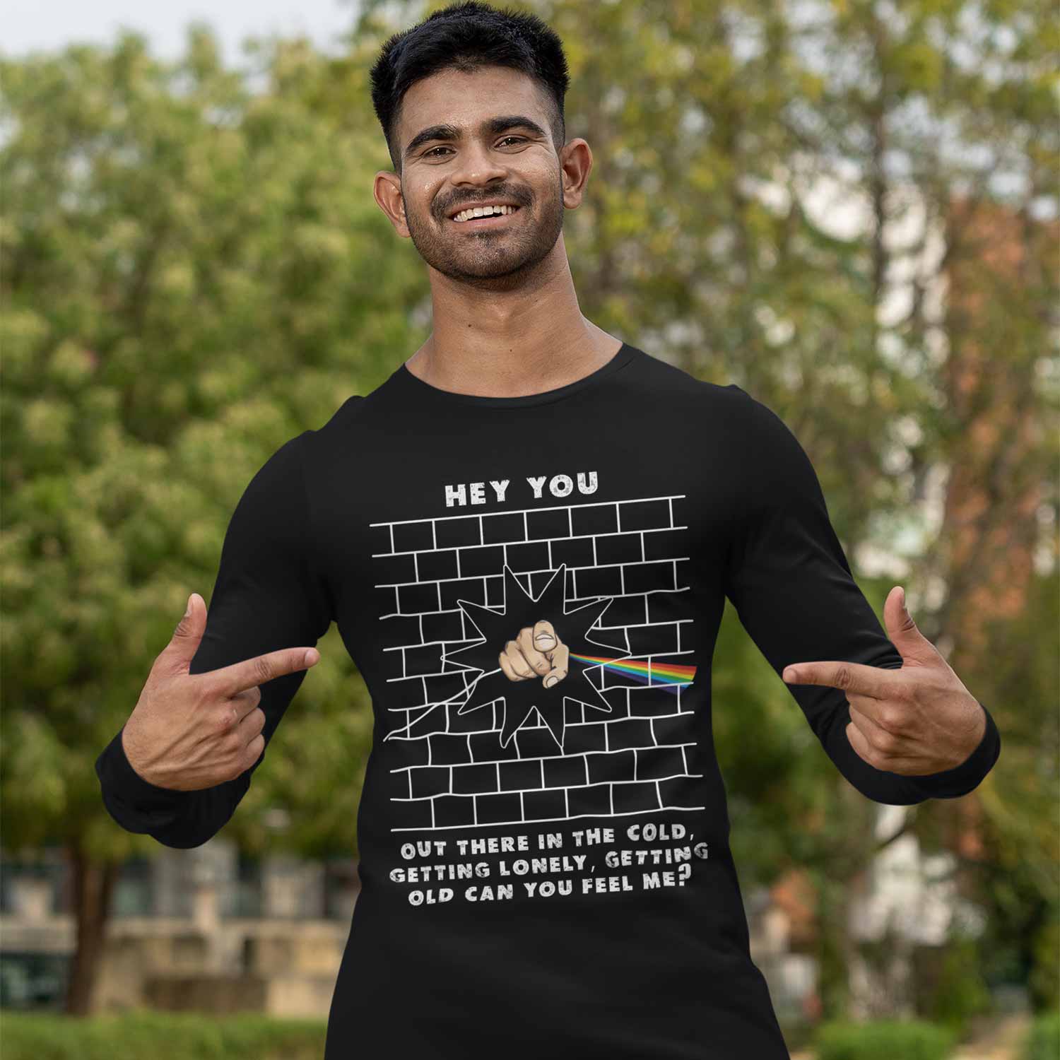 Hey You Pink Floyd Full Sleeves Long Sleeve for men girl combo under 200 best brand T-shirt - The Banyan Tee TBT