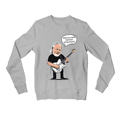 pink floyd wish you brought snacks sweatshirt upper winterwear music band buy online india the banyan tee tbt men women girls boys unisex gray