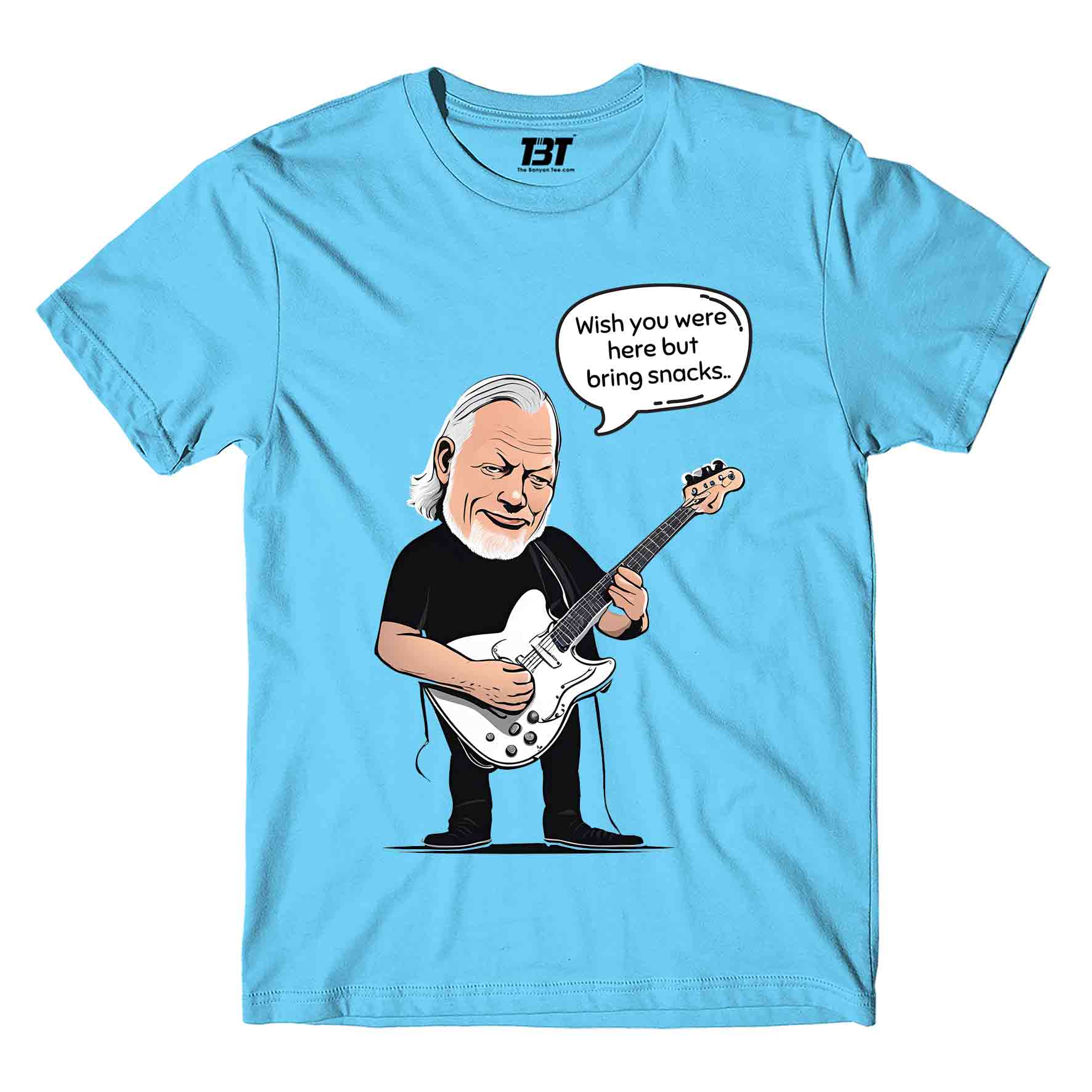 pink floyd wish you brought snacks t-shirt music band buy online india the banyan tee tbt men women girls boys unisex sky blue
