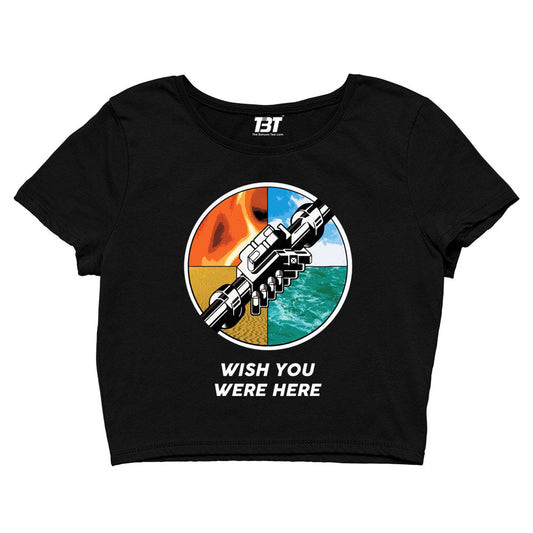 Pink Floyd Crop Top - Wish You Were Here Crop Top The Banyan Tee TBT sports mens india full meesho women boys flipkart