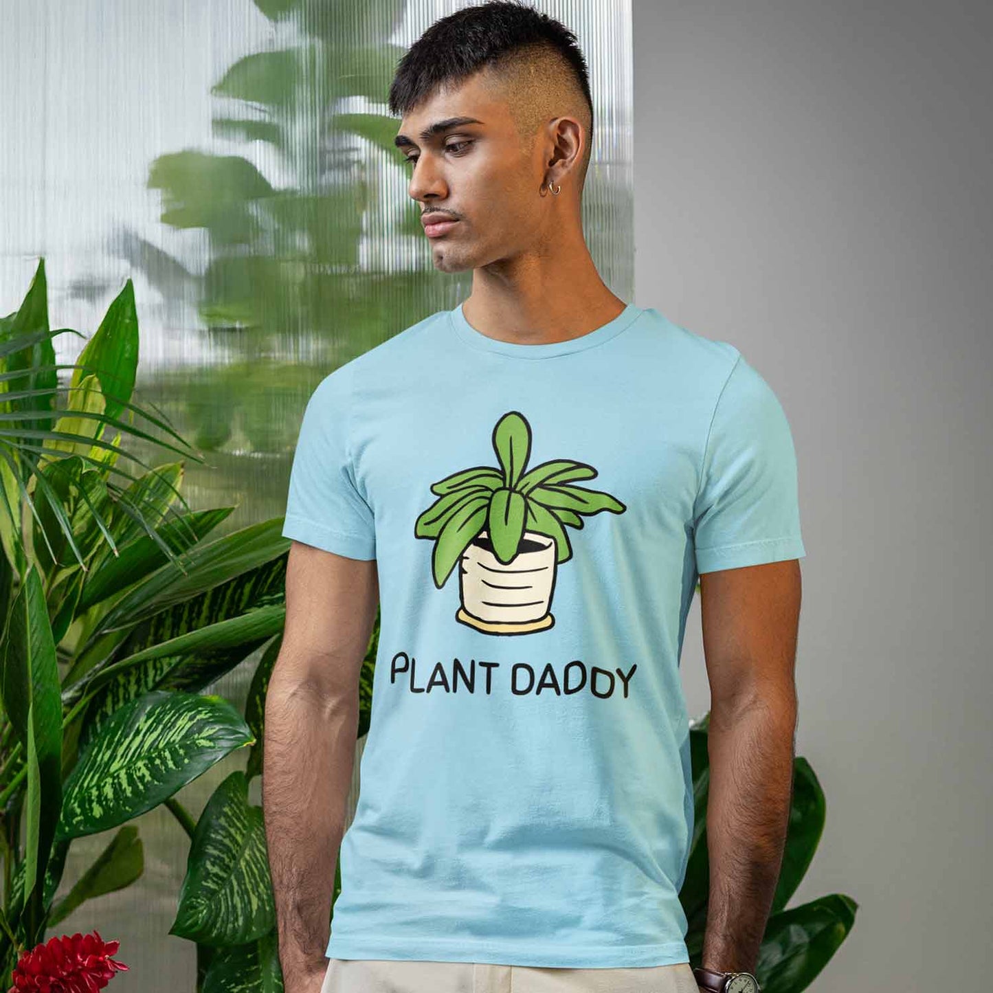 graphic plant daddy t-shirt printed graphic stylish buy online india the banyan tee tbt men women girls boys unisex baby blue 