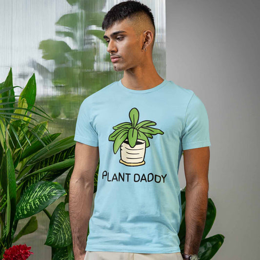 graphic plant daddy t-shirt printed graphic stylish buy online india the banyan tee tbt men women girls boys unisex baby blue 
