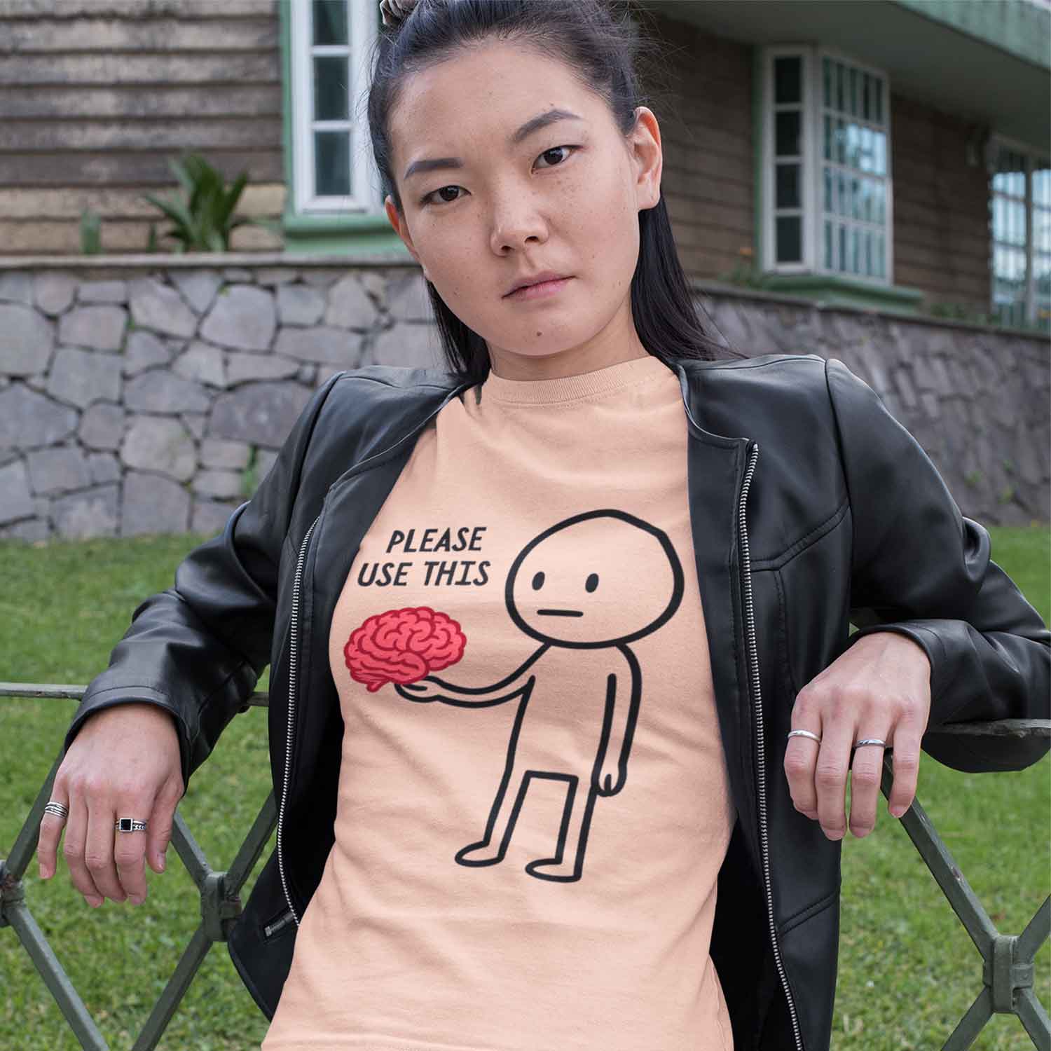 graphic please use this t-shirt printed graphic stylish buy online india the banyan tee tbt men women girls boys unisex peach 