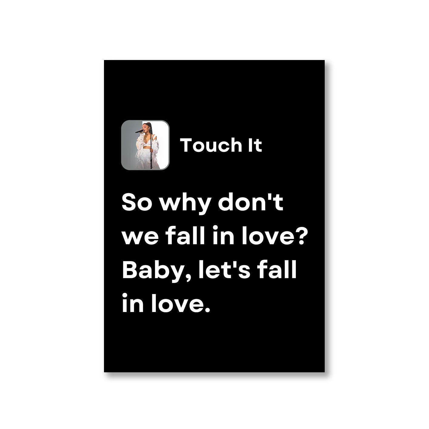 ariana grande touch it poster wall art buy online india the banyan tee tbt a4