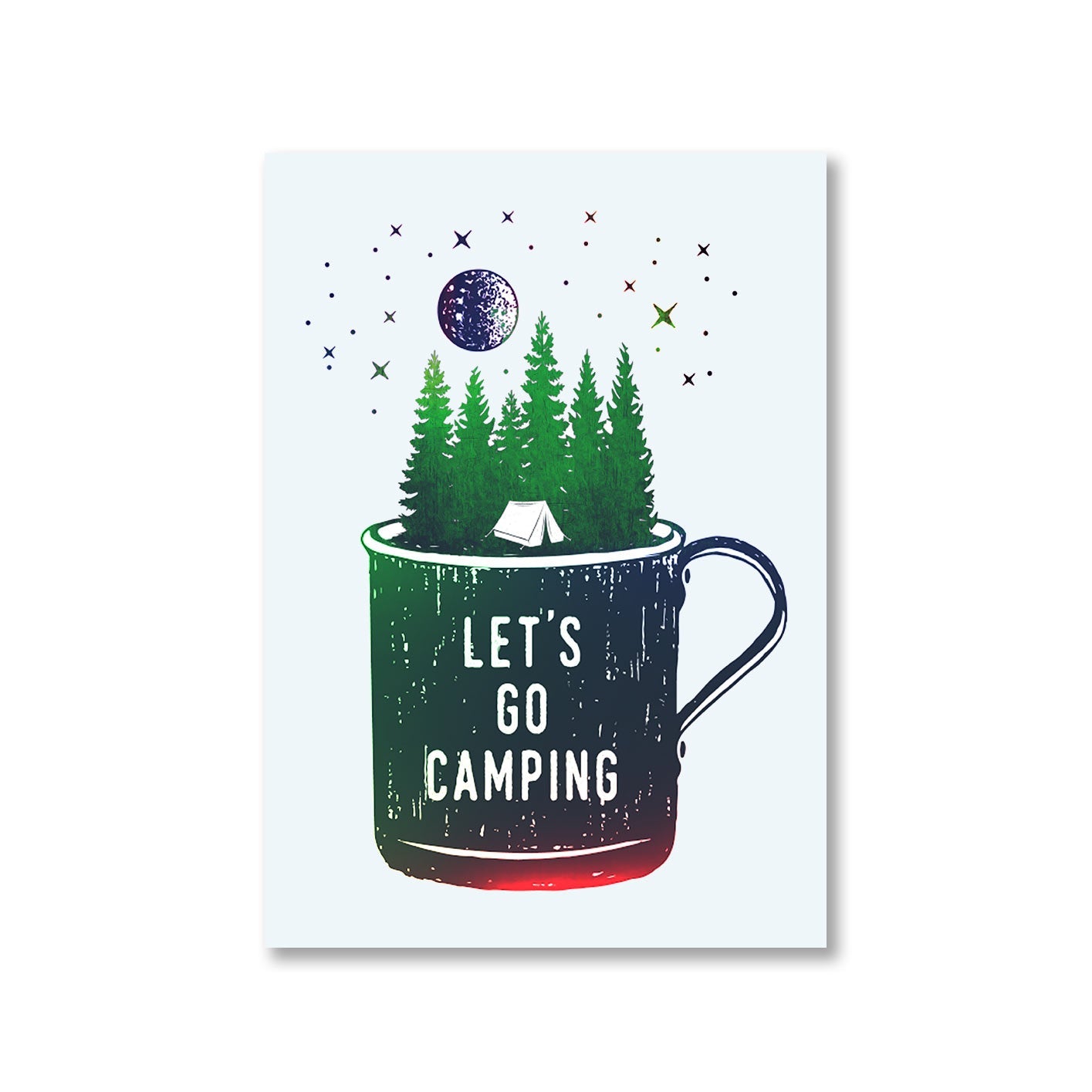 printed let's go camping poster wall art buy online india the banyan tee tbt a4