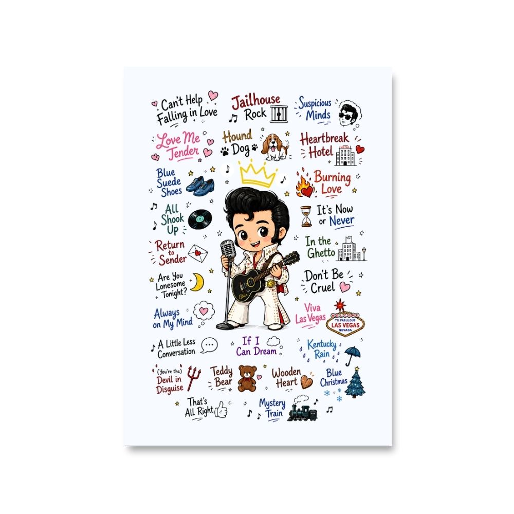 elvis presley rockabilly doodle poster wall art buy online india the banyan tee tbt 8 x 10 