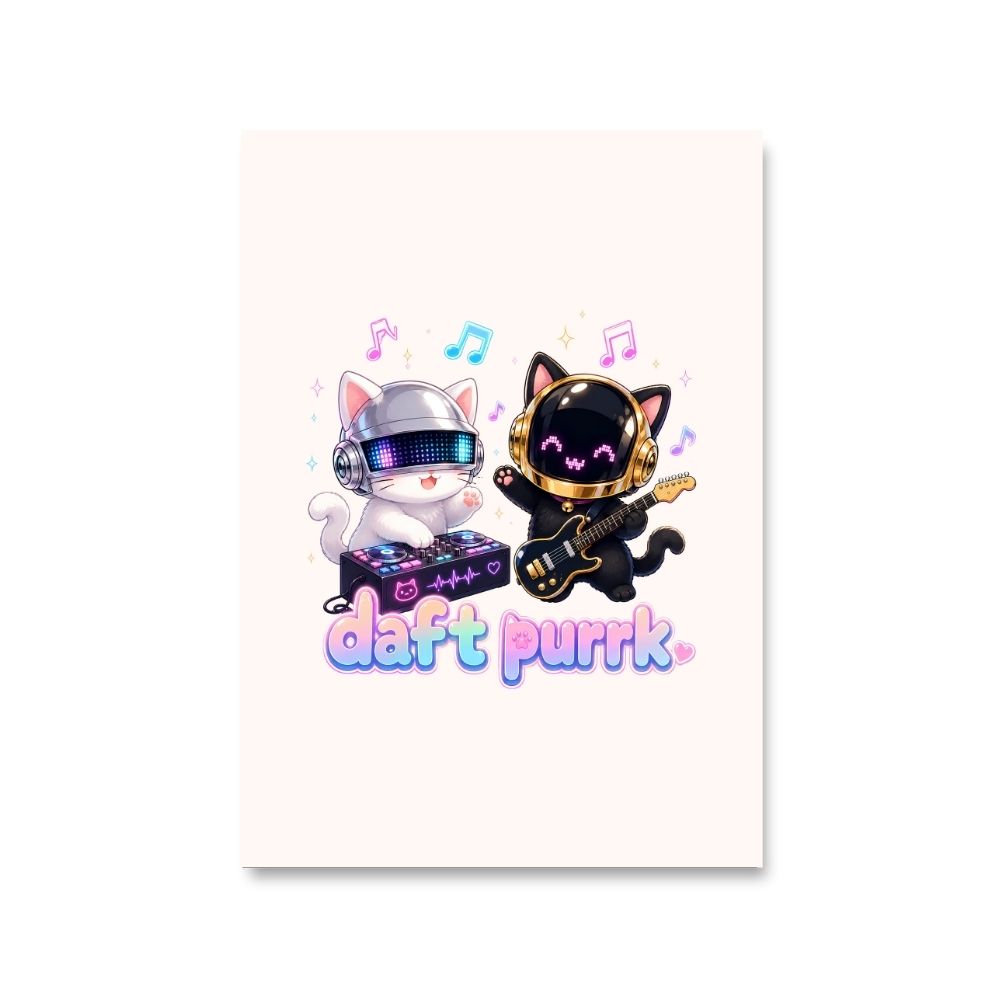 daft punk daft purrk poster wall art buy online india the banyan tee tbt 8 x 10 
