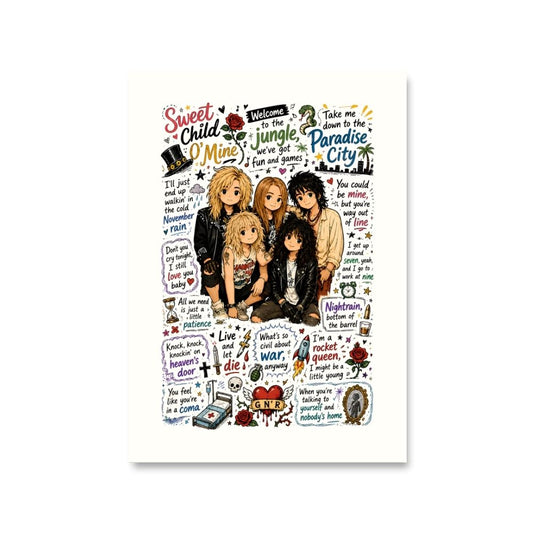 guns n' roses appetite for doodles poster wall art buy online india the banyan tee tbt 8 x 10 