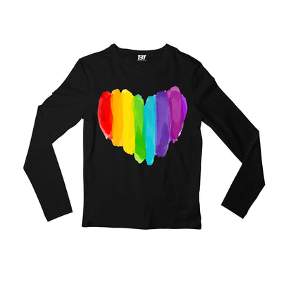 pride rainbow heart full sleeves long sleeves printed graphic stylish buy online india the banyan tee tbt men women girls boys unisex white - lgbtqia+