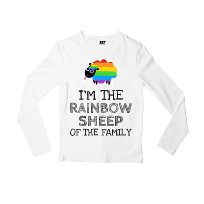 pride rainbow sheep of the family full sleeves long sleeves printed graphic stylish buy online india the banyan tee tbt men women girls boys unisex white - lgbtqia+