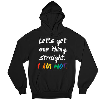 pride let's get one thing straight hoodie hooded sweatshirt winterwear printed graphic stylish buy online india the banyan tee tbt men women girls boys unisex black - lgbtqia+