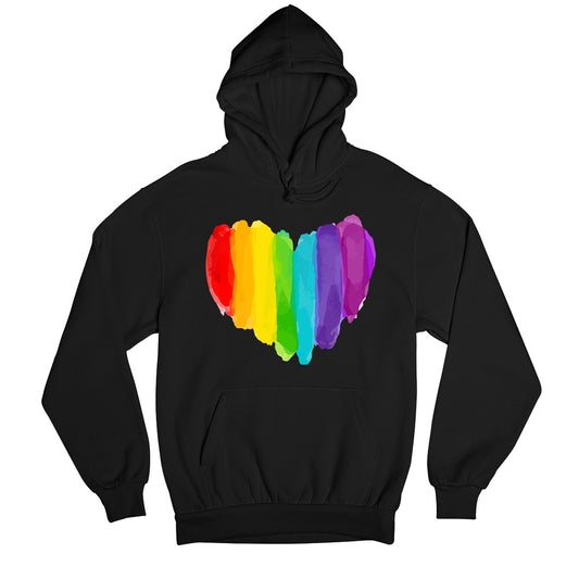 pride rainbow heart hoodie hooded sweatshirt winterwear printed graphic stylish buy online india the banyan tee tbt men women girls boys unisex gray - lgbtqia+