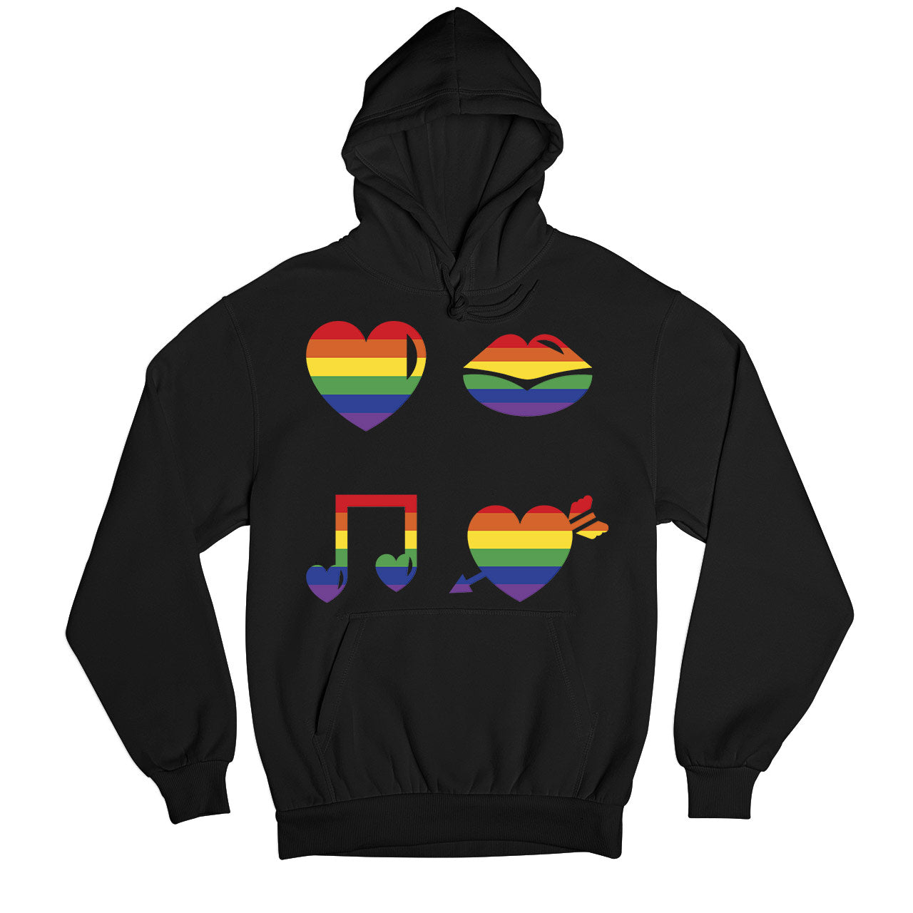 pride rainbow love hoodie hooded sweatshirt winterwear printed graphic stylish buy online india the banyan tee tbt men women girls boys unisex black - lgbtqia+