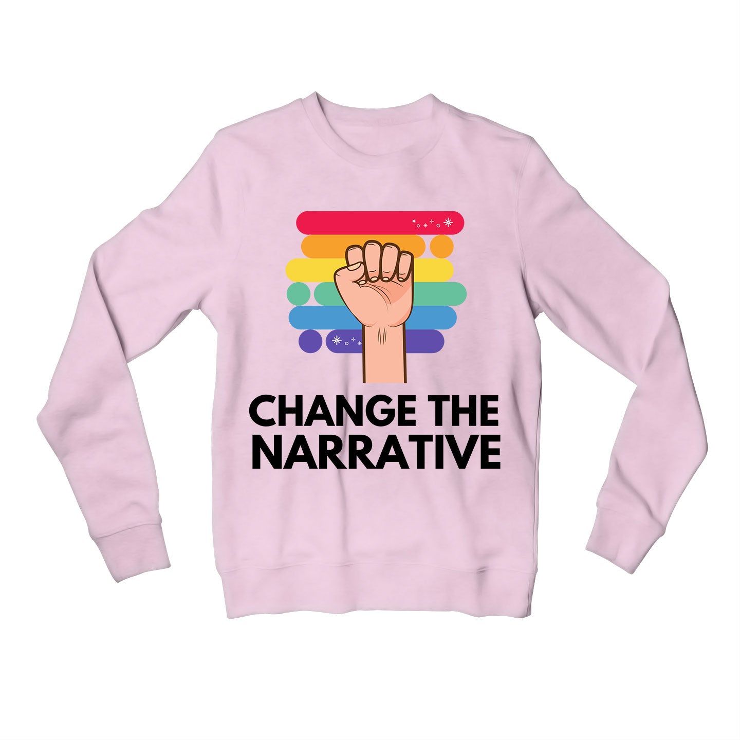 pride change the narrative sweatshirt upper winterwear printed graphic stylish buy online india the banyan tee tbt men women girls boys unisex gray - lgbtqia+