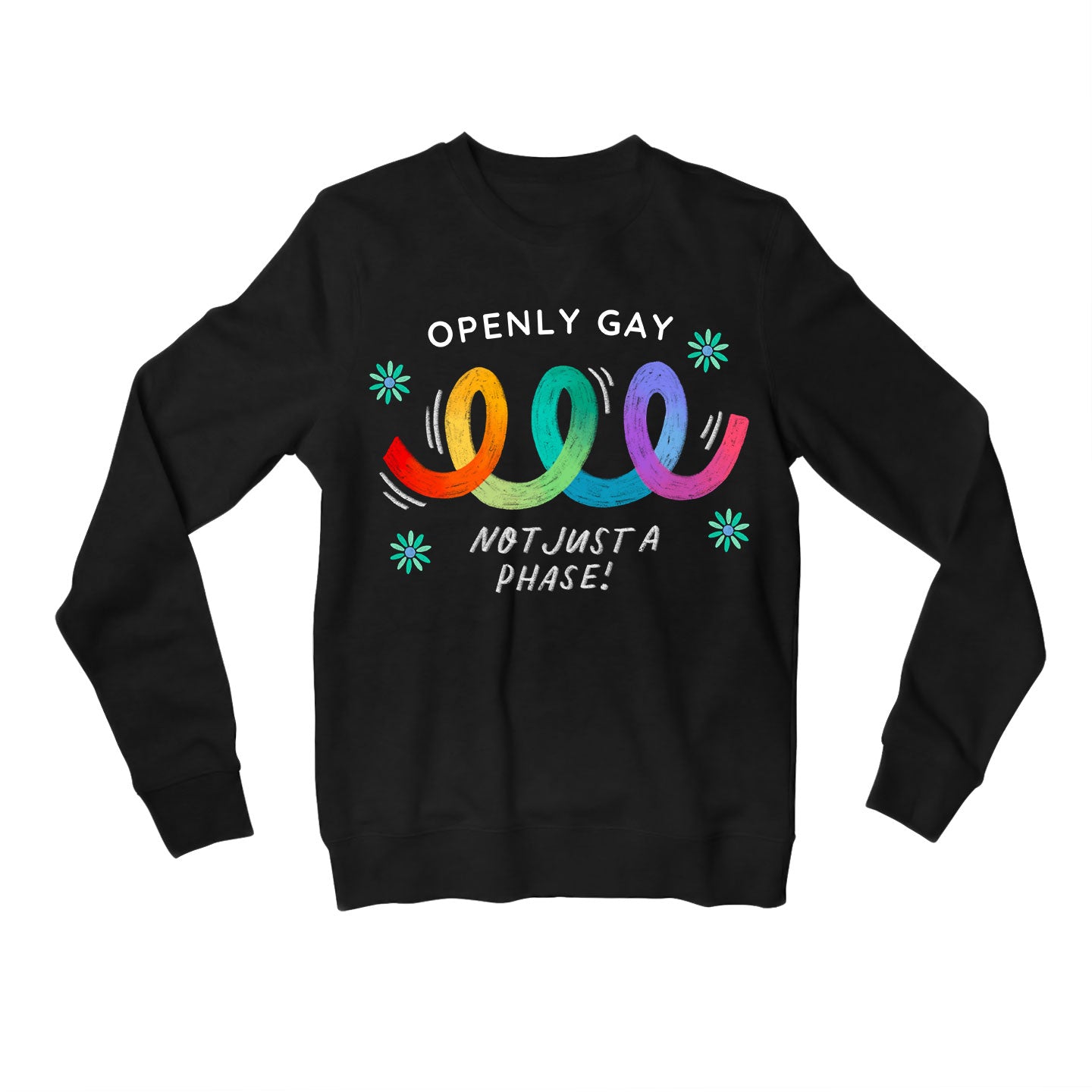 pride openly gay sweatshirt upper winterwear printed graphic stylish buy online india the banyan tee tbt men women girls boys unisex black - lgbtqia+