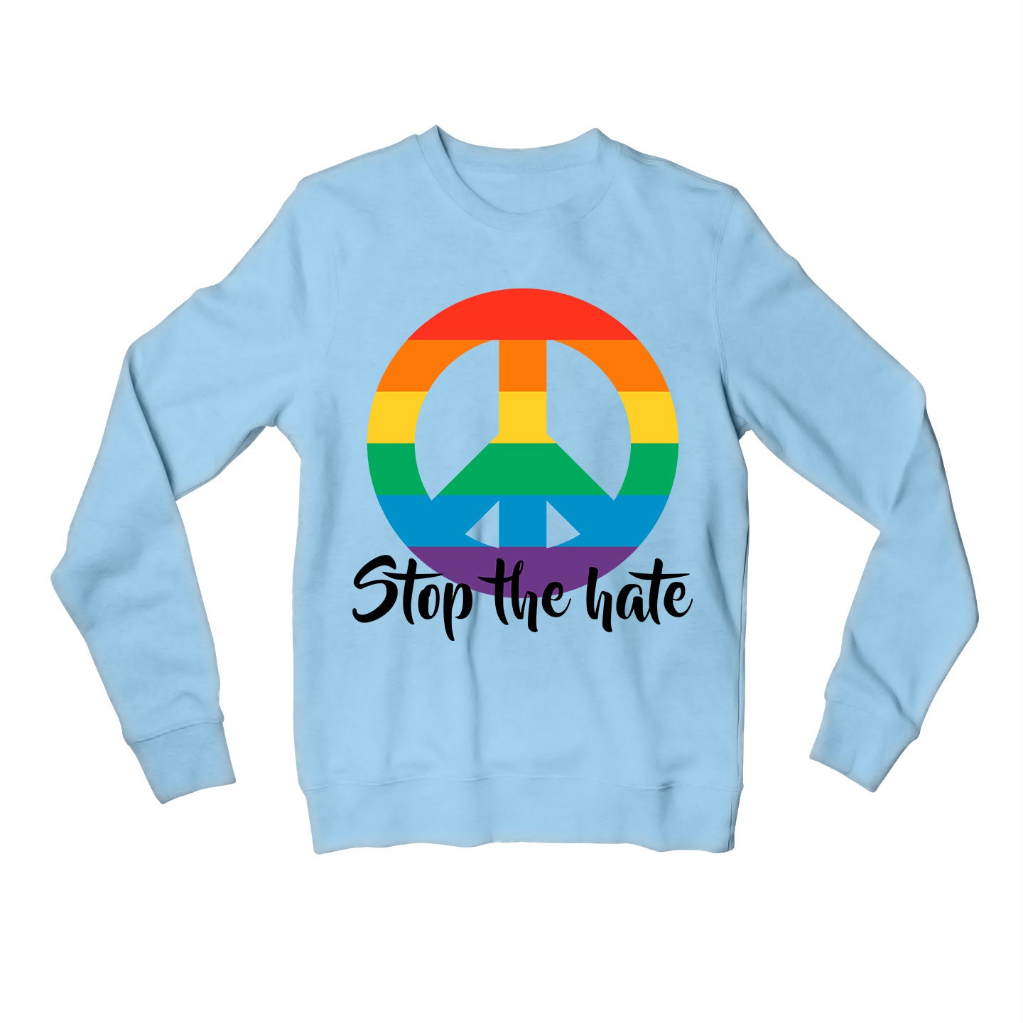 pride stop the hate sweatshirt upper winterwear printed graphic stylish buy online india the banyan tee tbt men women girls boys unisex gray - lgbtqia+