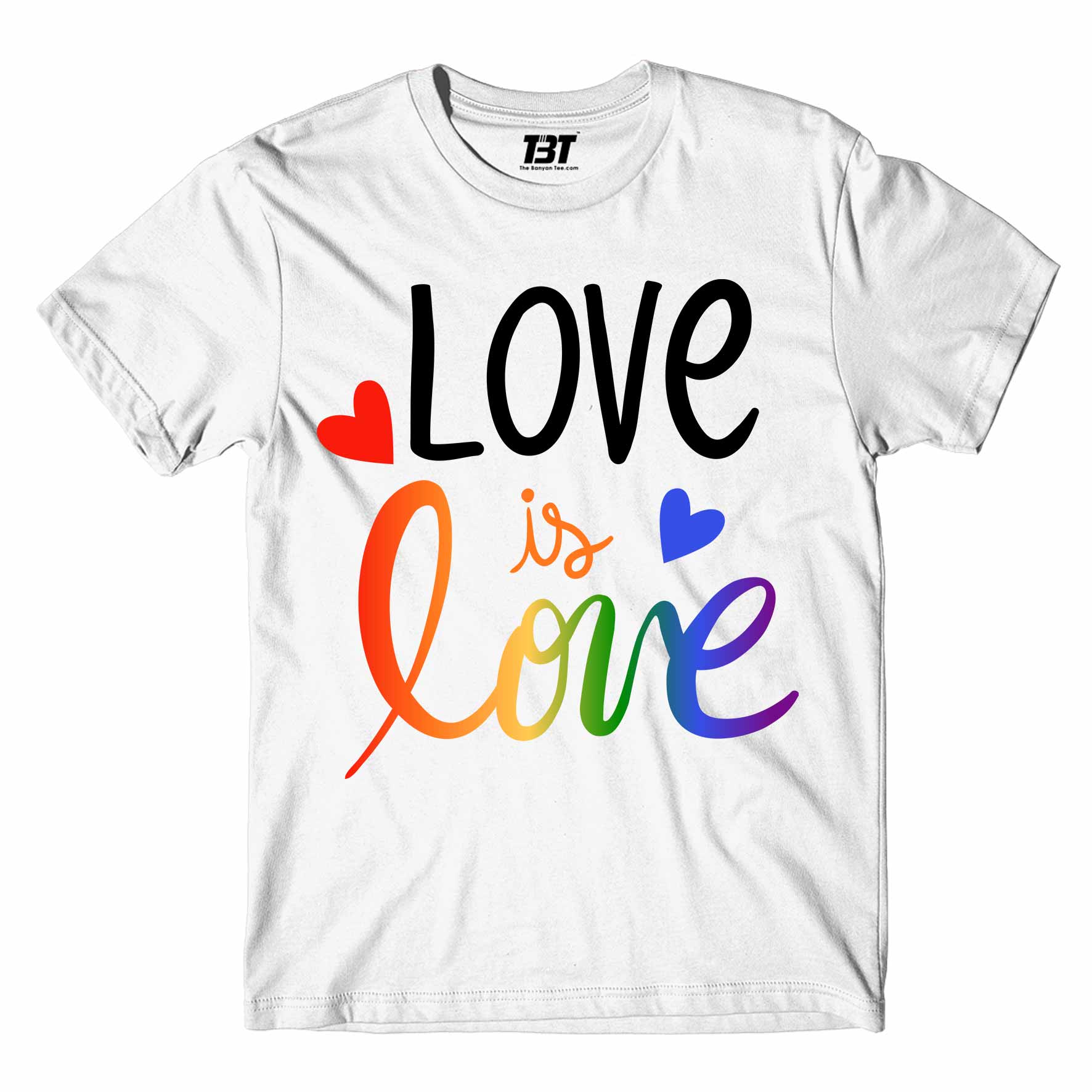 pride love is love t-shirt printed graphic stylish buy online india the banyan tee tbt men women girls boys unisex white - lgbtqia+