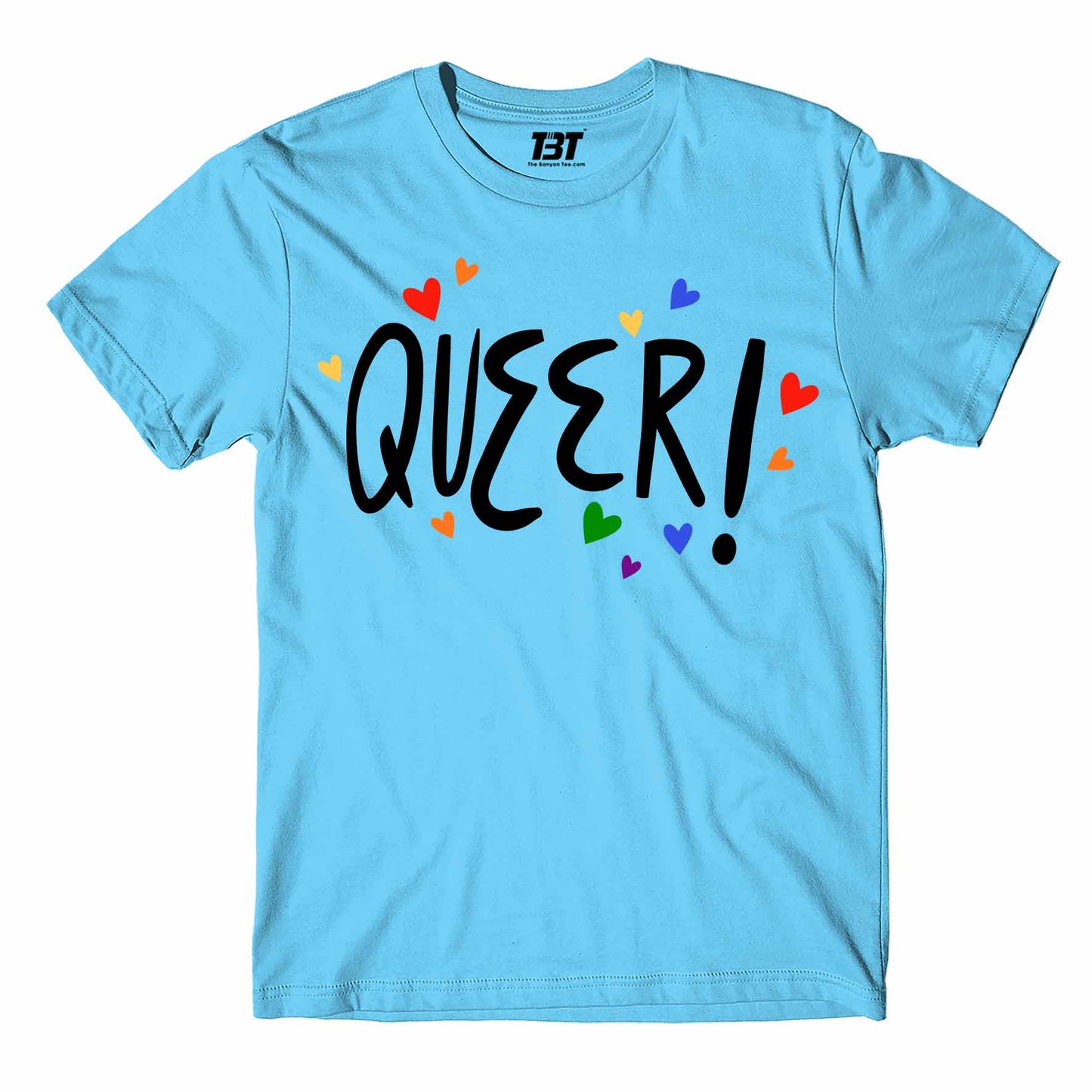 pride queer t-shirt printed graphic stylish buy online india the banyan tee tbt men women girls boys unisex Sky Blue - lgbtqia+