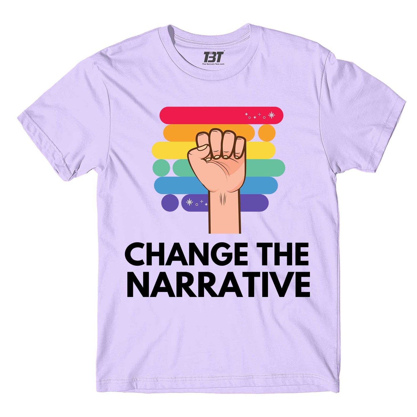 pride change the narrative t-shirt printed graphic stylish buy online india the banyan tee tbt men women girls boys unisex white - lgbtqia+