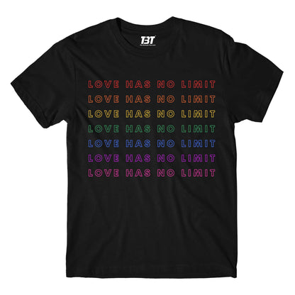 pride love has no limit t-shirt printed graphic stylish buy online india the banyan tee tbt men women girls boys unisex black - lgbtqia+