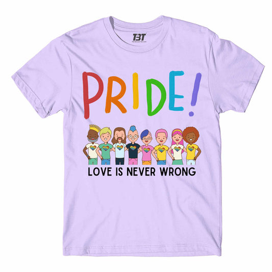 pride love is never wrong t-shirt printed graphic stylish buy online india the banyan tee tbt men women girls boys unisex white - lgbtqia+