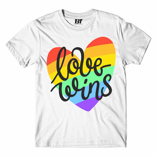 pride love wins t-shirt printed graphic stylish buy online india the banyan tee tbt men women girls boys unisex white - lgbtqia+