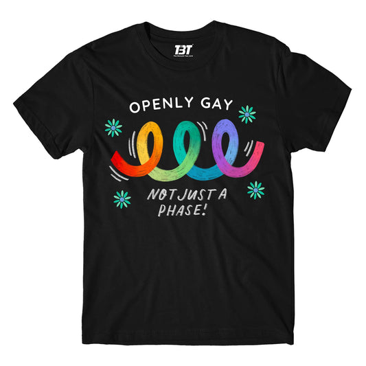 pride openly gay t-shirt printed graphic stylish buy online india the banyan tee tbt men women girls boys unisex black - lgbtqia+