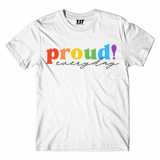 pride proud everyday t-shirt printed graphic stylish buy online india the banyan tee tbt men women girls boys unisex white - lgbtqia+