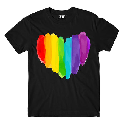 pride rainbow heart t-shirt printed graphic stylish buy online india the banyan tee tbt men women girls boys unisex white - lgbtqia+