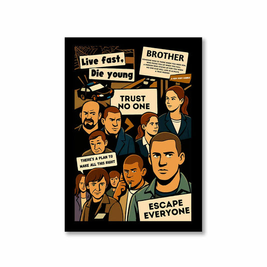 prison break escape everyone poster wall art buy online india the banyan tee tbt a4