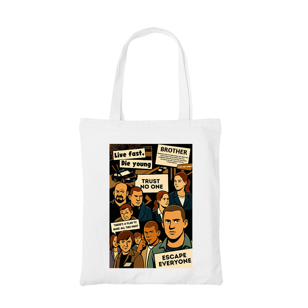 prison break escape everyone tote bag cotton printed tv & movies buy online india the banyan tee tbt men women girls boys unisex  