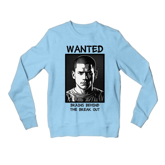 prison break brains behind the breakout sweatshirt upper winterwear tv & movies buy online india the banyan tee tbt men women girls boys unisex baby blue