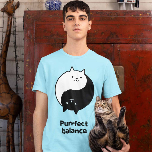 graphic purrfect balance t-shirt printed graphic stylish buy online india the banyan tee tbt men women girls boys unisex baby blue 