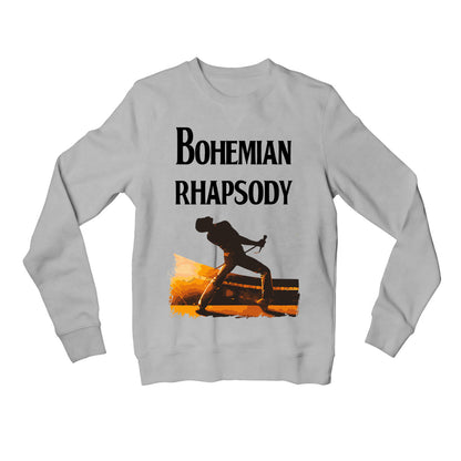 queen bohemian rhapsody sweatshirt upper winterwear music band buy online india the banyan tee tbt men women girls boys unisex gray