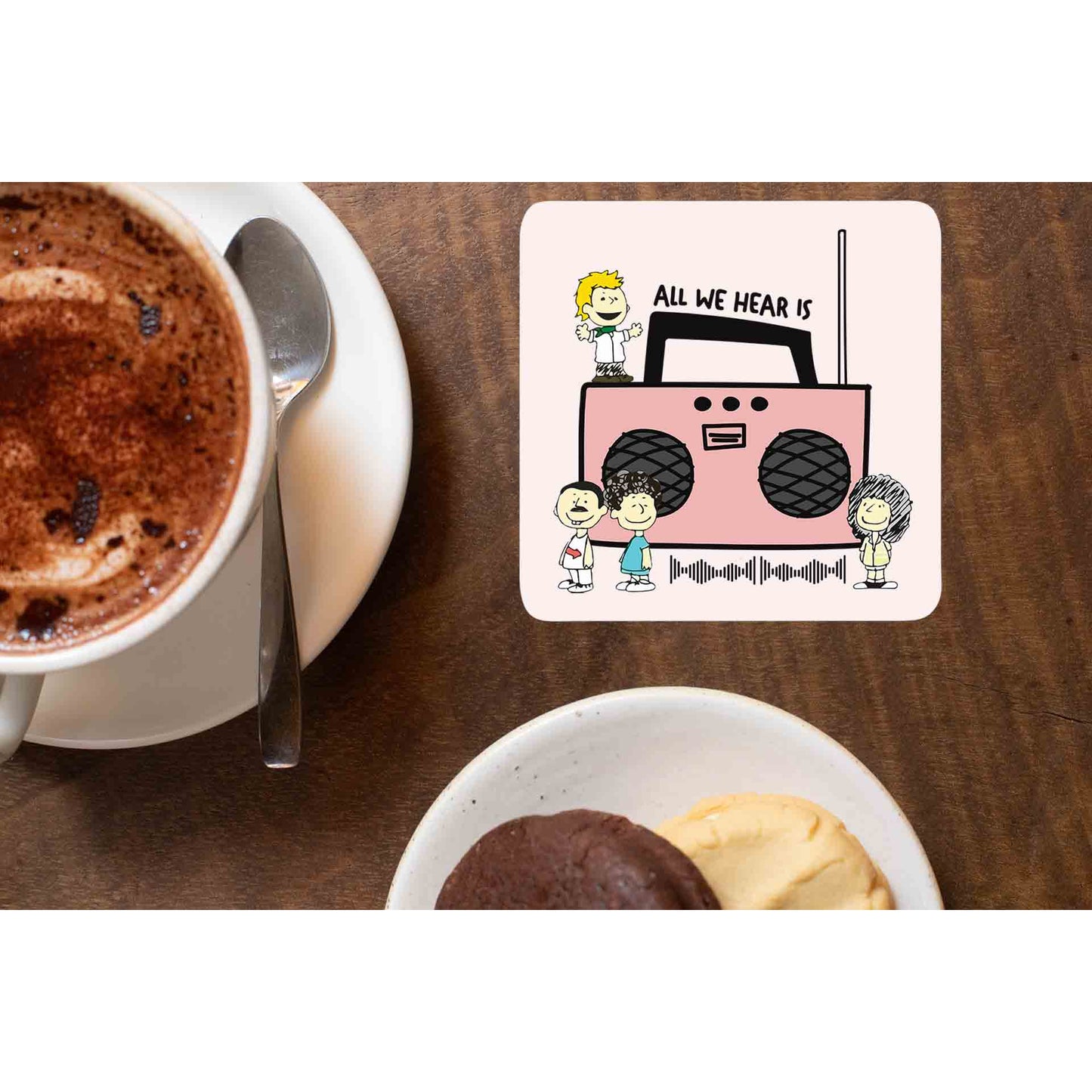 queen all we hear is coasters wooden table cups indian music band buy online india the banyan tee tbt men women girls boys unisex  