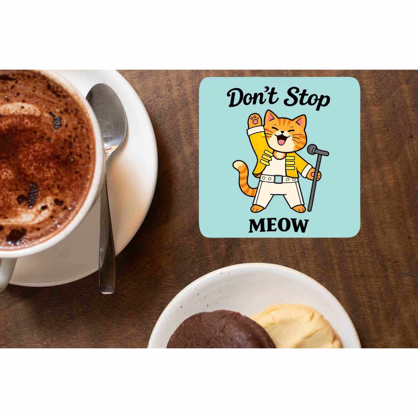 queen don't stop meow coasters wooden table cups indian music band buy online india the banyan tee tbt men women girls boys unisex  