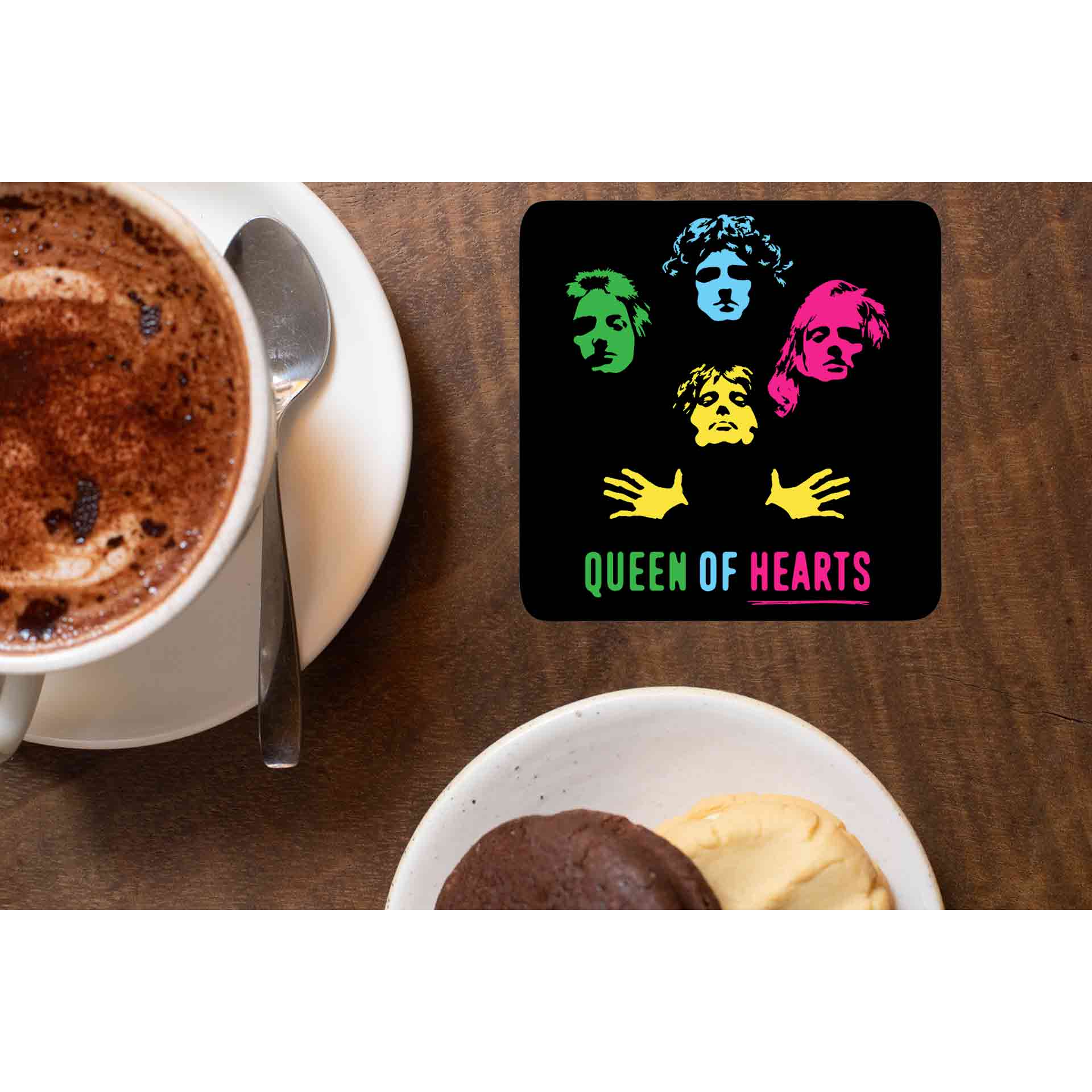 queen queen of hearts coasters wooden table cups indian music band buy online india the banyan tee tbt men women girls boys unisex