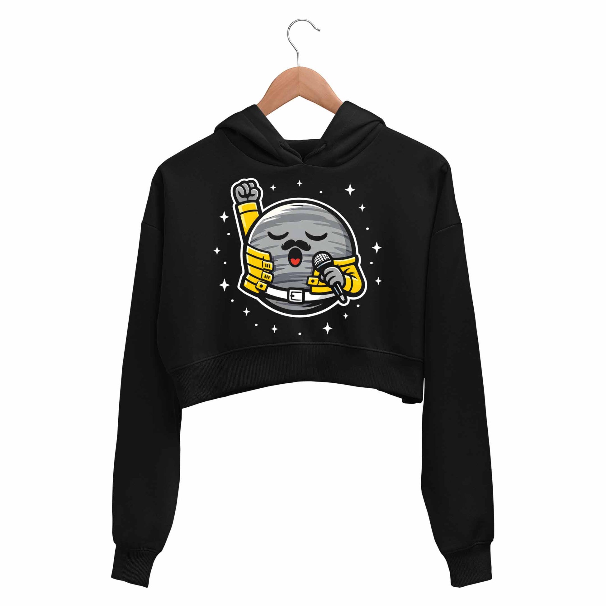 queen mercury live crop hoodie hooded sweatshirt upper winterwear music band buy online india the banyan tee tbt men women girls boys unisex black 